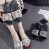 Luxury Summer Beach Shoes Leather Flat Sandals Slides Slippers For Women And Ladies