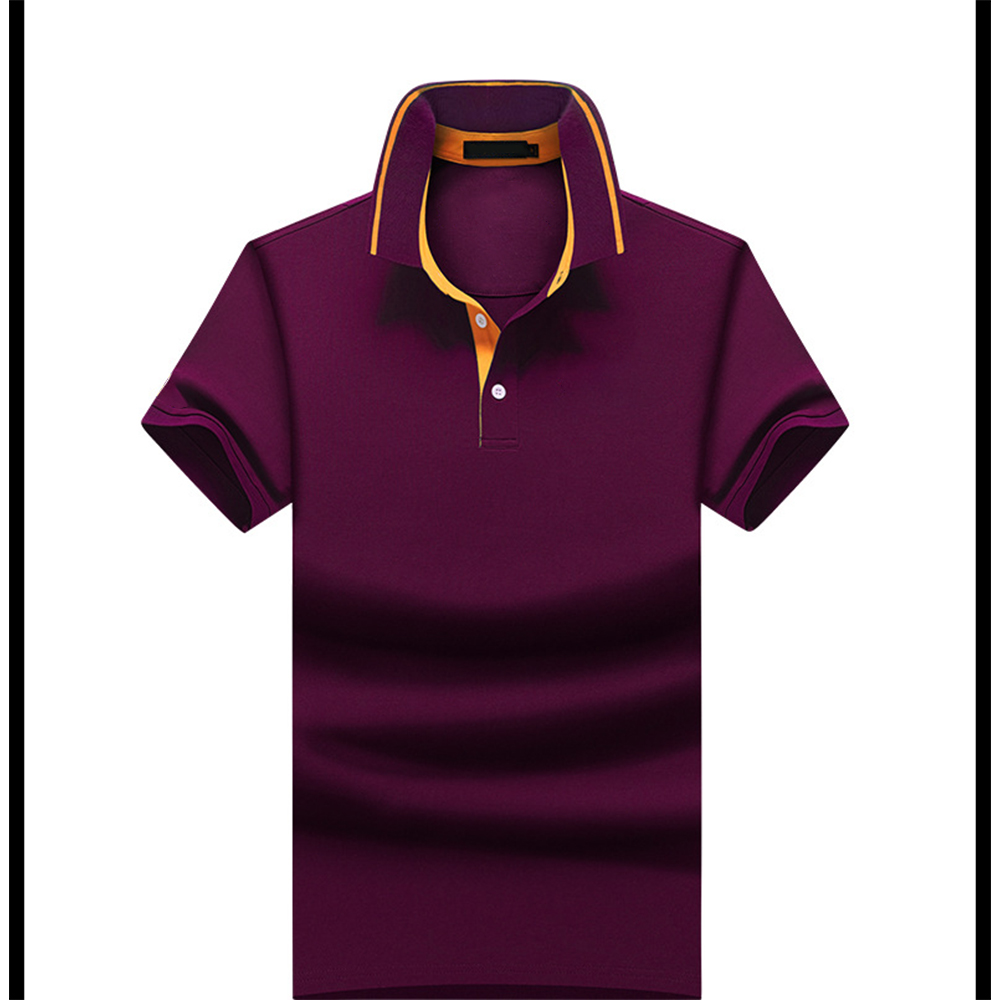 Polo T Shirt Summer Short Sleeve Men Solid Color Cotton Polo T Shirt