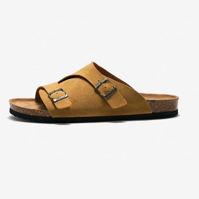  Beach Metal Buckle Orthotic Flat Casual Cork Sole Sandals Slippers