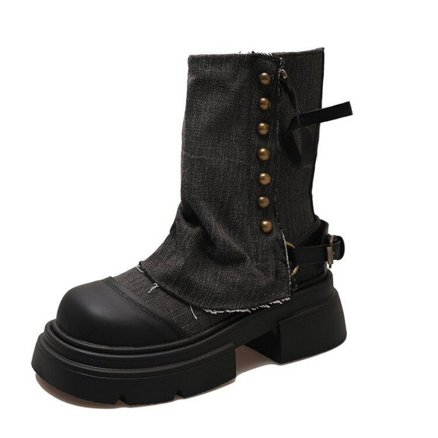 Denim chelsea women cowboy boots winter botas de invierno winter boots for women knee-high