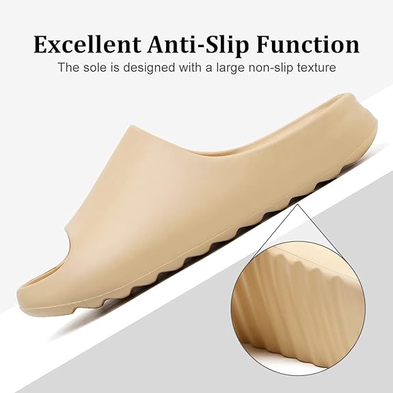 Comfort Lightweight Soft Pillow Slippers Spa Open Toe Platform Slide 