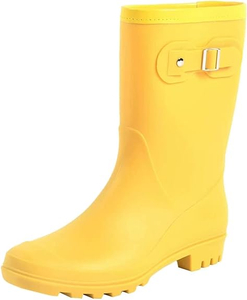 Women's Mid Calf Rain Boots Waterproof 