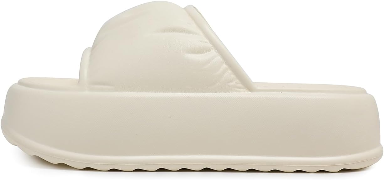 Platform Slides for Women Non Slip Quick Drying Pillow Sandals