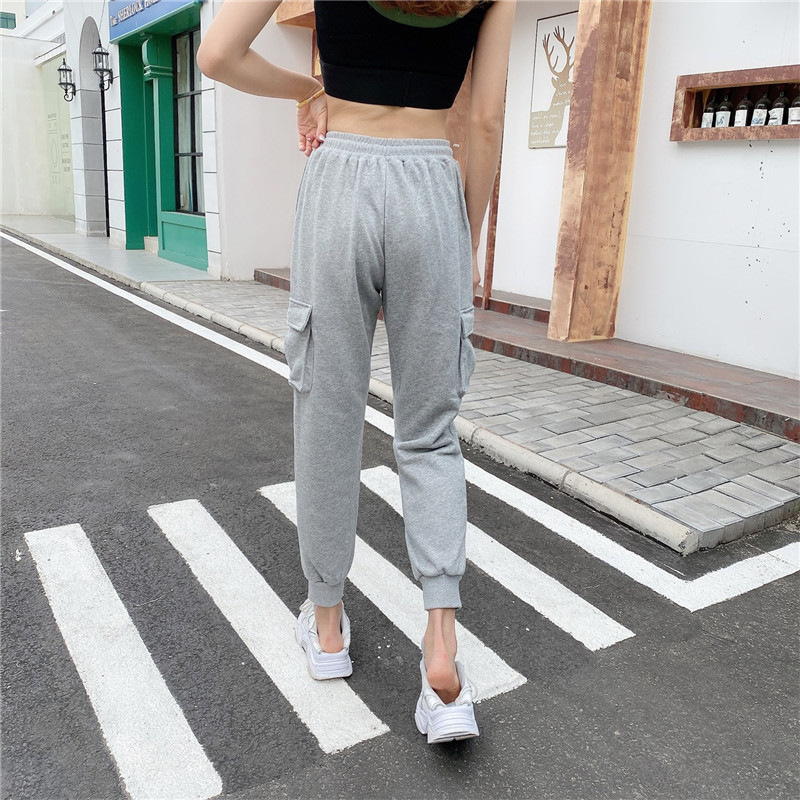 Solid Loose And Comfortable Color Cotton Jogger Pants Sports Pants For Women
