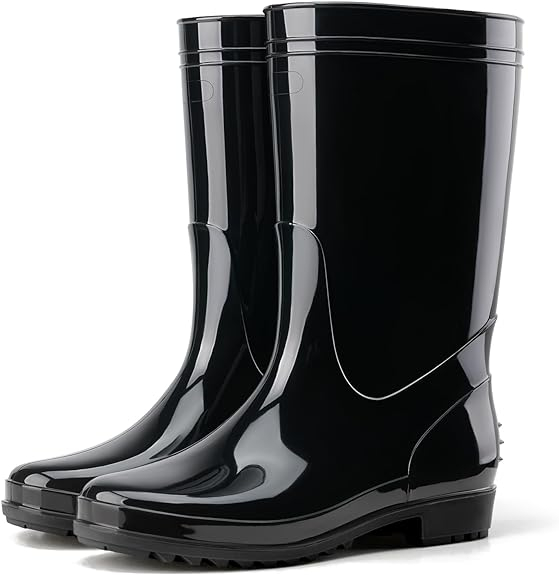 Men's Rain Boots Waterproof, Garden Fishing Outdoor Work PVC Boots