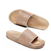 Design Flat Shoes Summer Casual Rhinestone Lady Woman Slipper Crystal