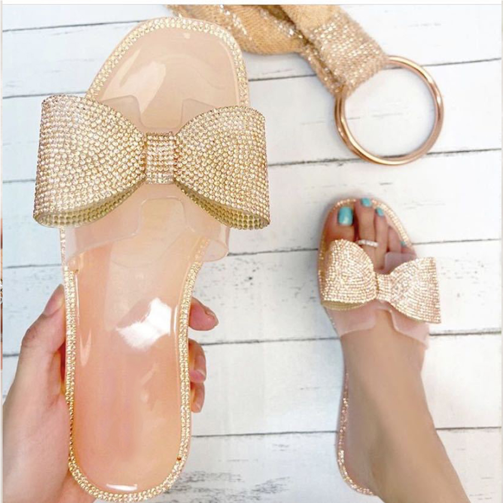 New Woman Diamonds Bling Bow Sandal 