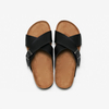 Men Cork Non-slip Sandals Cross Strap Male Fashion Beach Casual Shoes Summer Solid Color Flat Slippers for Men Rubber