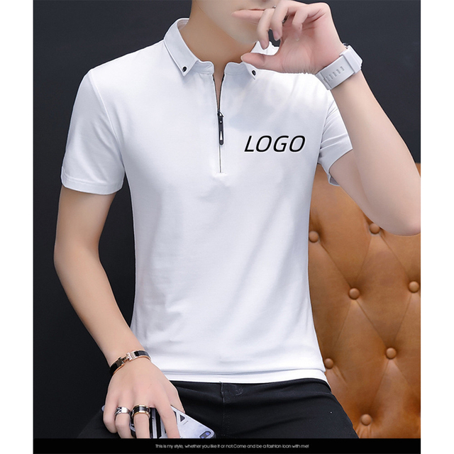 Summer Men Shirts Solid Mens Cotton Shirt Turn-down Collar Top Tees