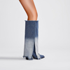 Denim cowboy luxury outdoor winter womens boots high heels boots 