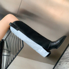 Leather Boots Women Knee-high Boots Botas De Moto Black Botas Moto Motocross Long Boots for Women