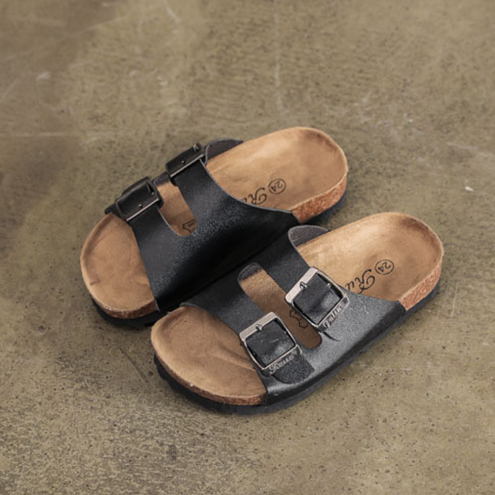 Children's Cork Slippers Boys' One-word Sandals Trendy Girls' Beach Shoes 