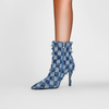 Denim Fur Boots Women Designer Boots Women Botas Para El Invierno Para Mujer Botas De Dama Heel Boots for Ladies