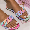 Chain Transparent Belt Crystal Transparent Sandals Summer Open Toe Slides