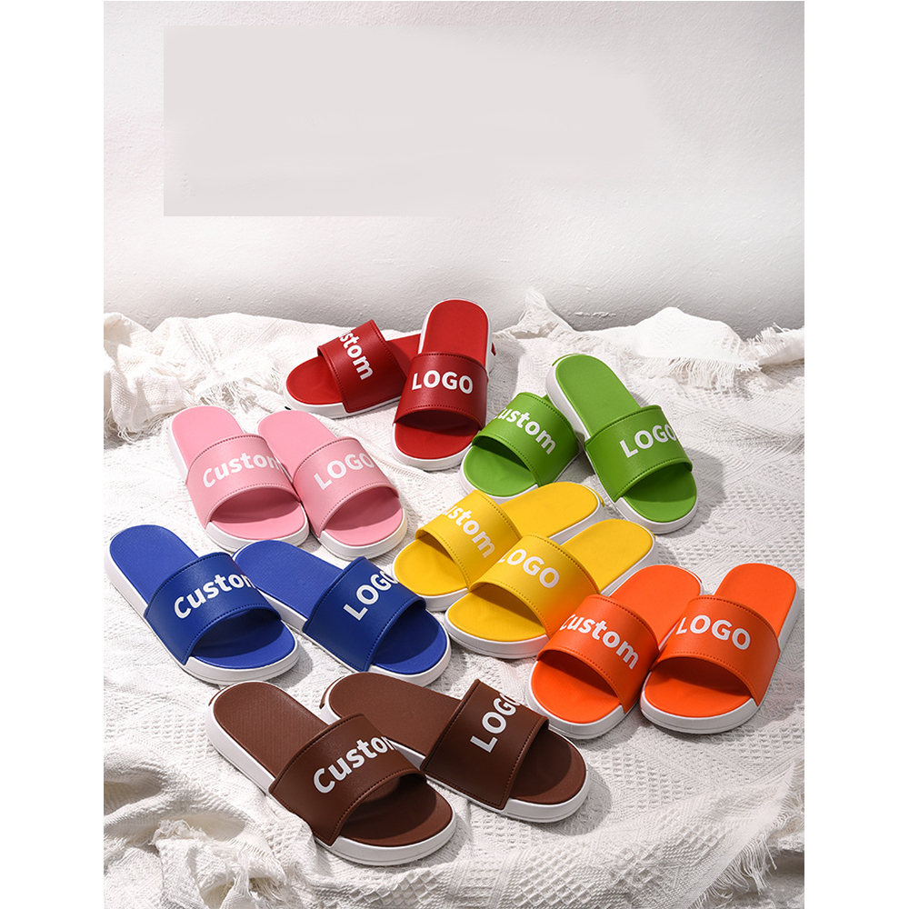 Custom Logo Home Ladies Pvc Slide Slippers for Men Women