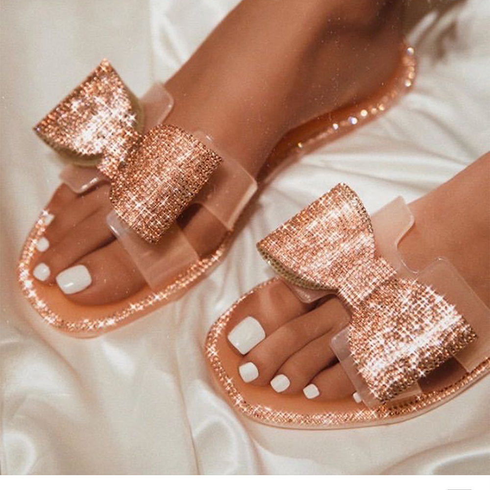 New Woman Diamonds Bling Bow Sandal 