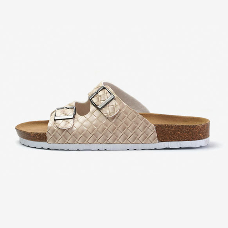 Summer Woman Sandals Shoes Soft Cork Two Buckle Slides Women Slippers 2023