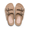 Faux Fur Slippers New Autumn And Winter Cork Slippers Women Lamb Uppers Warm Outer Wear Beach Shoes