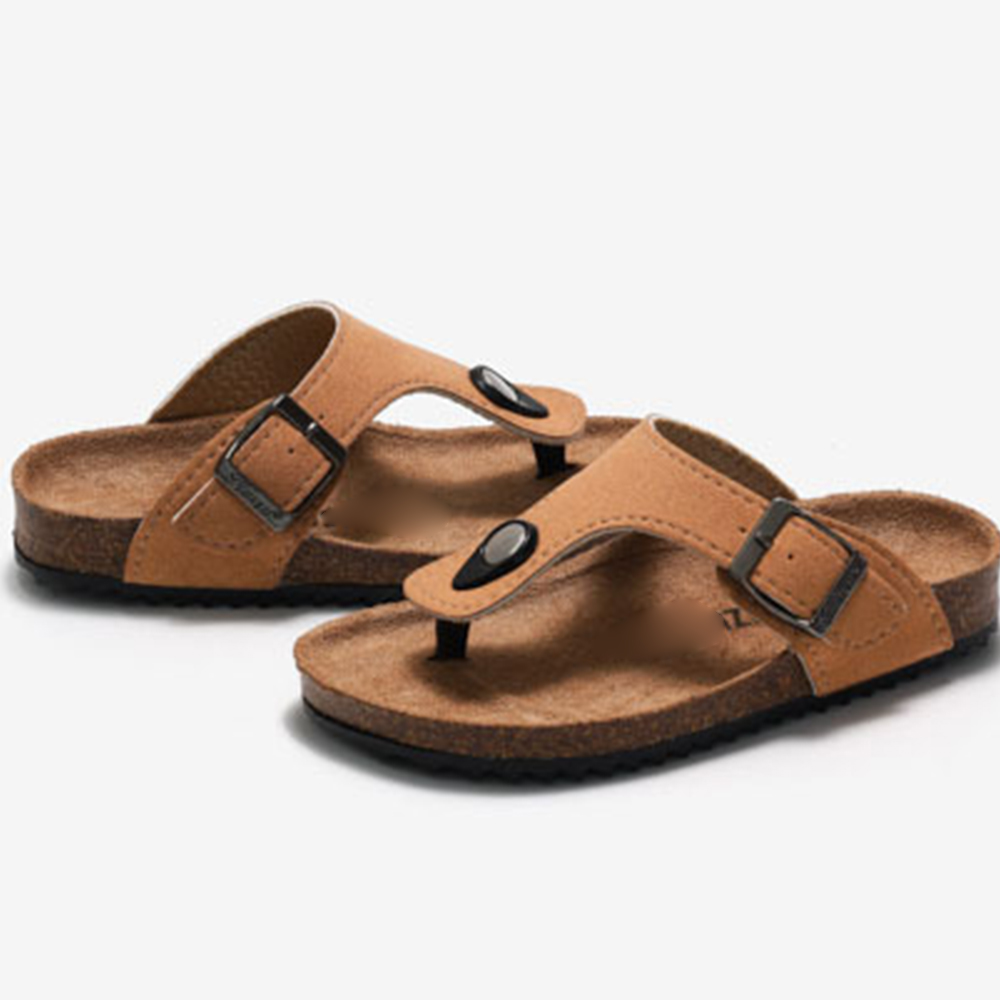 Custom Wholesale Children's Cork Slippers Men's Trendy Beach Flat Sandals Girl's And Boys Flip Flops