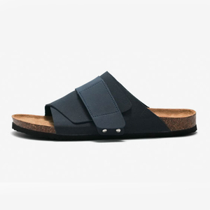 Adjustable Buckles Solid Color Cork Bottom Flat Sandals And Slippers