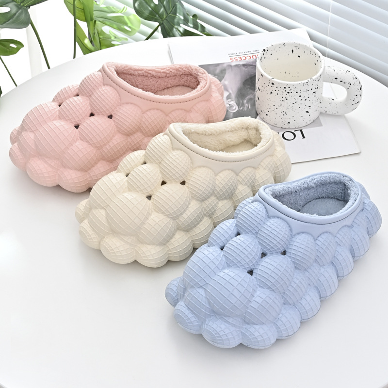 Womens Bedroom House Slippers Ladies Slippers High Quality Bubble Slides with Charms