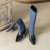 Denim Cowboy Boots Women Shoes Height Increasing Botas Altas Damas Women's Boots Winter Booties Boot Shoes 