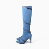 Cowboy Denim Boots Women Martin Botas Heel Boots Botas Vaqueras Women's Shoes Boots