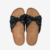 Ladies Fashion Trend Print Bow Beach Cork Slippers Breathable Cool Student Women Flat Sandals