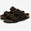 Comfortable Plush Fur Cork Foot-bed Women's Flat Sandals