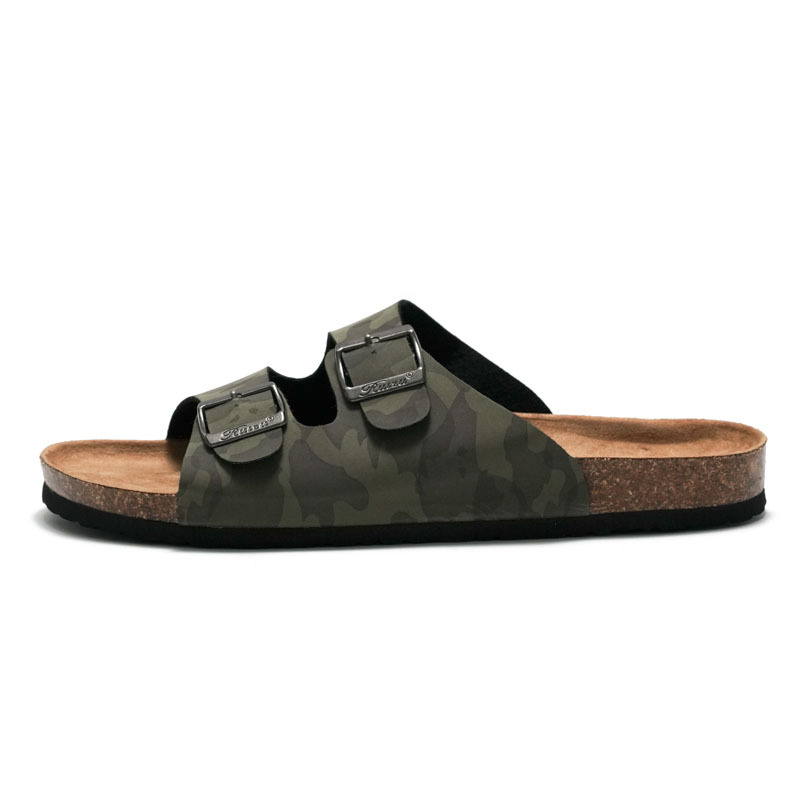 Print Design Upper With Cork Sole Slip-on Slides For Ladies And Men