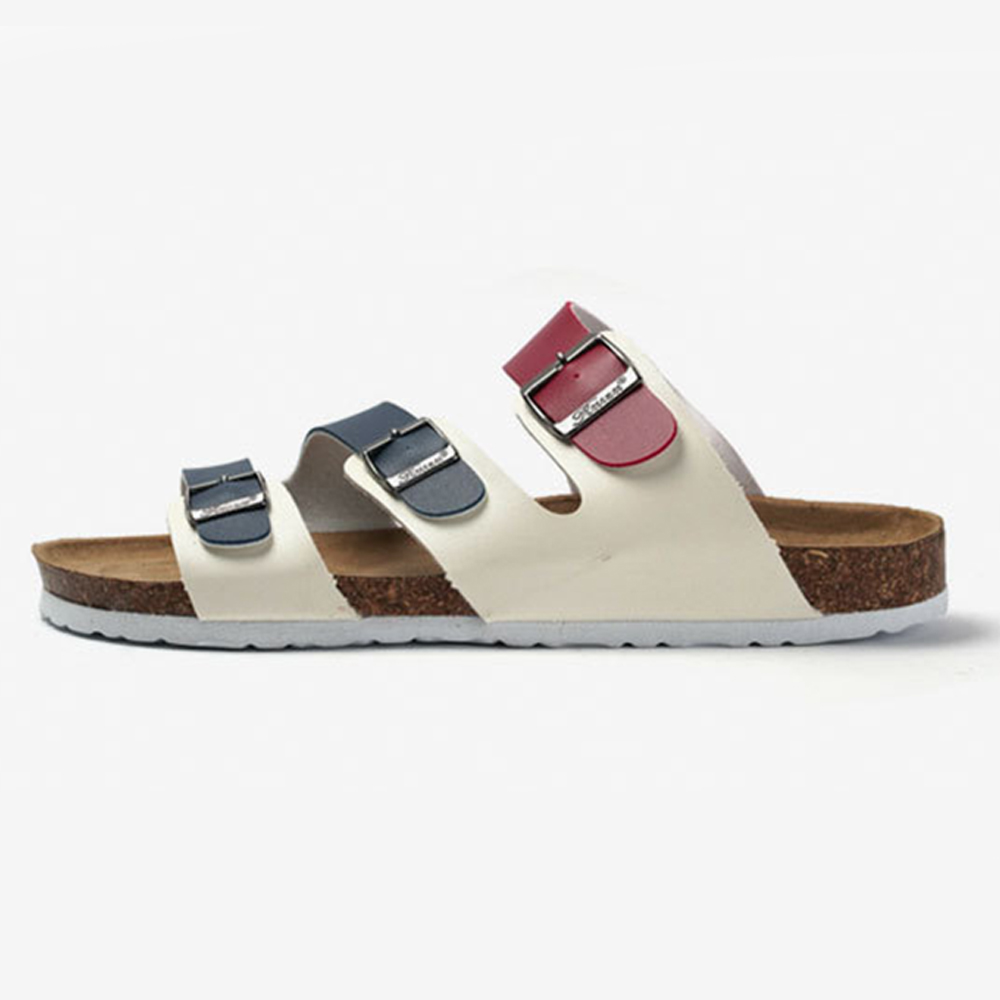 Custom Three Strap Flat Wholesale Beach Women Woman Cork Slippers Sandals With Adjustable Buckle For Men