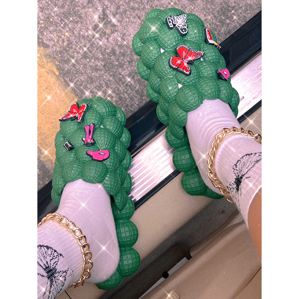 Soft Thick Sole Bubble Cloud Slides Pool Women Slippers
