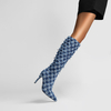 Denim Cowboy Boot Shoes for Women Botas Altas Hasta La Rodilla Botas Largas Para Mujer Long Boots for Women with Heels
