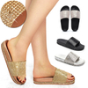 Design Flat Shoes Summer Casual Rhinestone Lady Woman Slipper Crystal