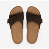 Fashion Solid Color Cork Bottom Beach Open Toe Strap Men's Summer Cork Leather Sole Slippers Sole Flat Sandals