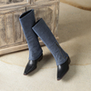 Denim Cowboy Boots Women Shoes Height Increasing Botas Altas Damas Women's Boots Winter Booties Boot Shoes 