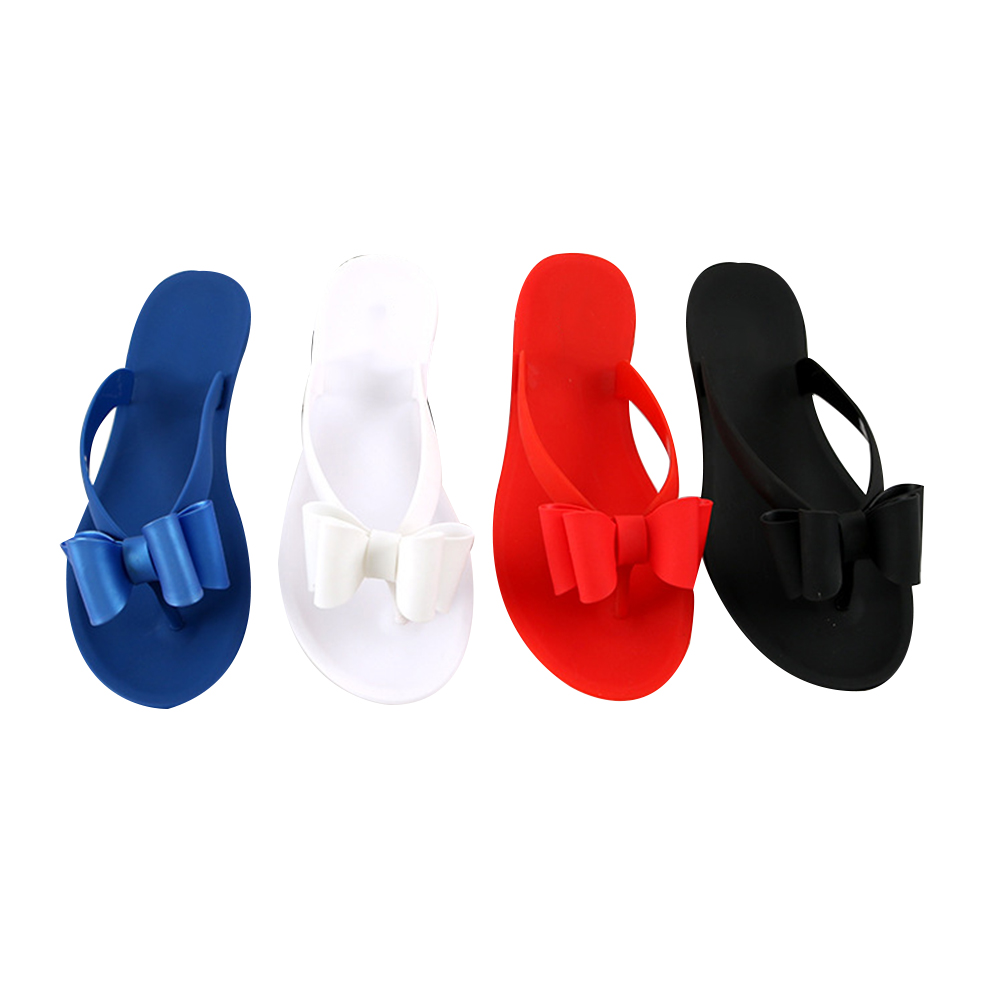 Wholesale Cheap Jelly Butterfly Pvc Sandals Flat Shoes Women Summer Slippers