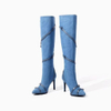 Cowboy Denim Boots Women Martin Botas Heel Boots Botas Vaqueras Women's Shoes Boots