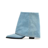 Fashion Women Shoes Pointed Toe Chunky Heel Winter Ladies Blue Denim Ankle Boots