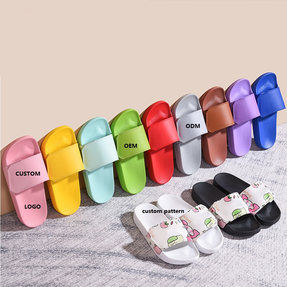 Customized Printing Logo Patterns Images Text Slide Sandal Home Slipper Custom