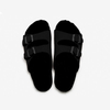 Autumn Winter New Fleece Slippers Women Cork Slippers Warm Men's Sandals Outdoor Suede Leather Double Buckled Open Toe Slippers