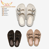 Faux Fur Slippers New Autumn And Winter Cork Slippers Women Lamb Uppers Warm Outer Wear Beach Shoes