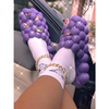Summer Cloud Bubble Shoes Massage Bubble Slides With Charms For Women