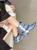 Chelsea Denim Fur Boots Women Boots Botas Vaqueras Booties for Women