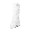 Denim Cowboy Motorcycle Botas Altas Hasta El Muslo Leather Boots Mujer Women Fur Boots Knee-high