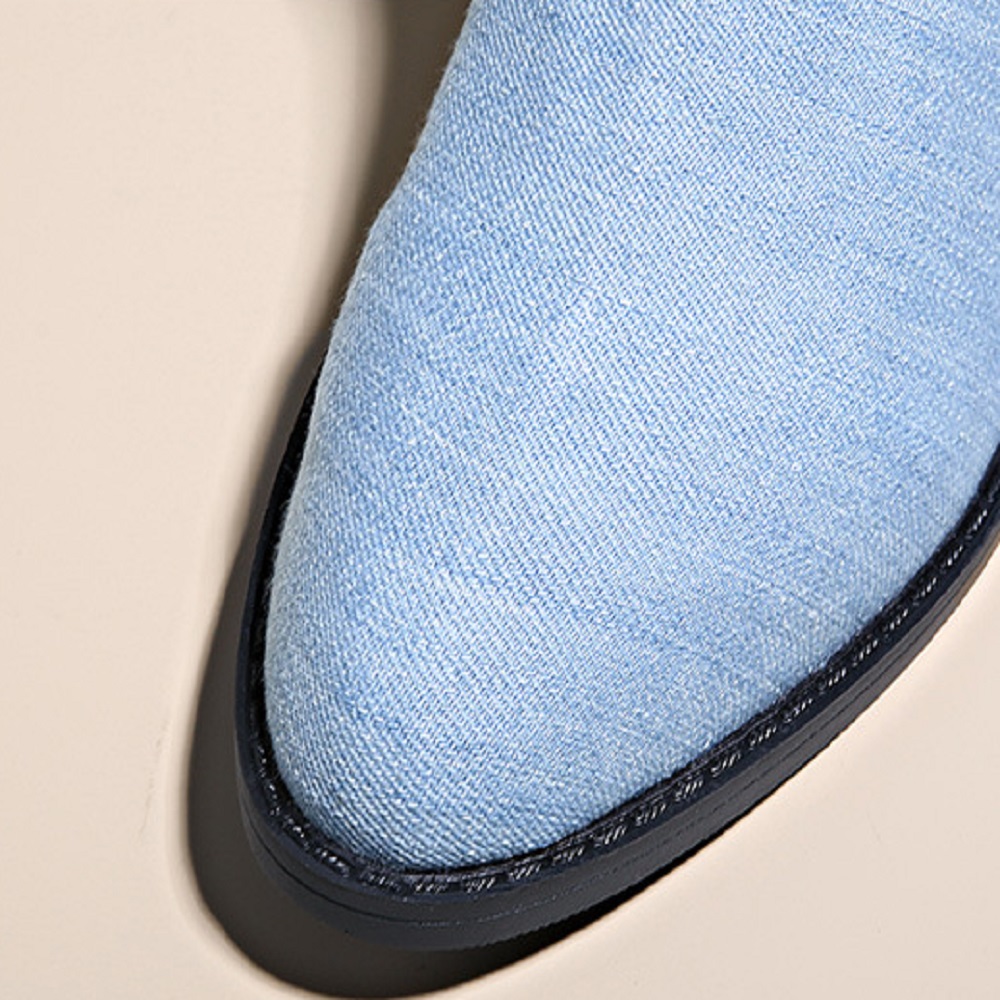 High Quality Ccowboy Jeans Ankle Booties Women Fashion Denim Boots Footwear