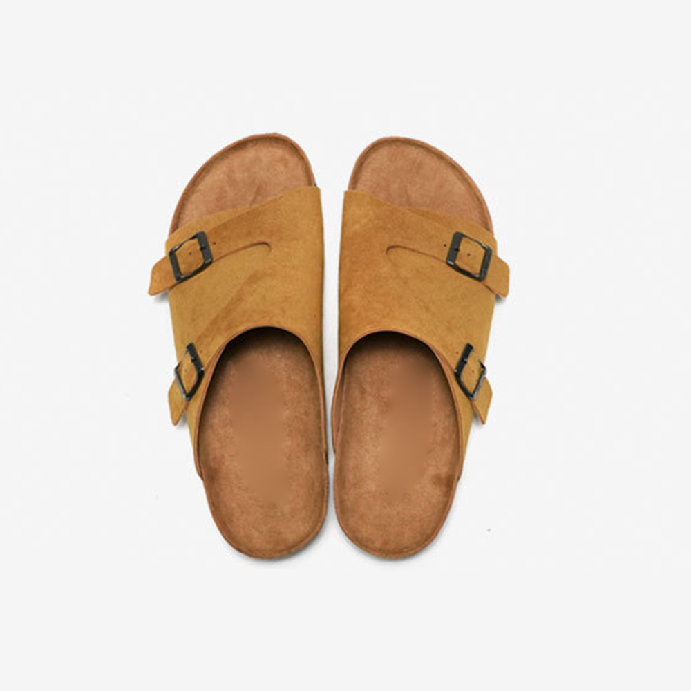  Beach Metal Buckle Orthotic Flat Casual Cork Sole Sandals Slippers
