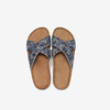 Women's Cork Slippers Cross Strap Breathable Light Flat Sandals Floral Design China Slippers