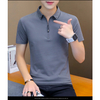 Summer Men Shirts Solid Mens Cotton Shirt Turn-down Collar Top Tees