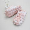 Women Summer Beach Eva Soft Sole Slide Sandals Indoor Bathroom Anti-slip Orange Rhinestone Bubble Slides Wholesale Massage